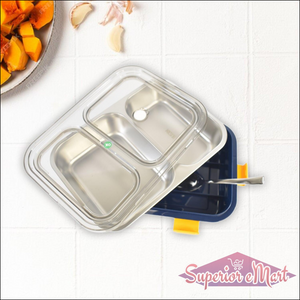 Stainless Steel Lunch Box with Secure Lids - Superior eMart