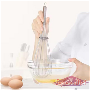 Stainless Steel Manual Milk Frother / Egg Whisk / Free Egg Separator (1 Pc) - Superior eMart