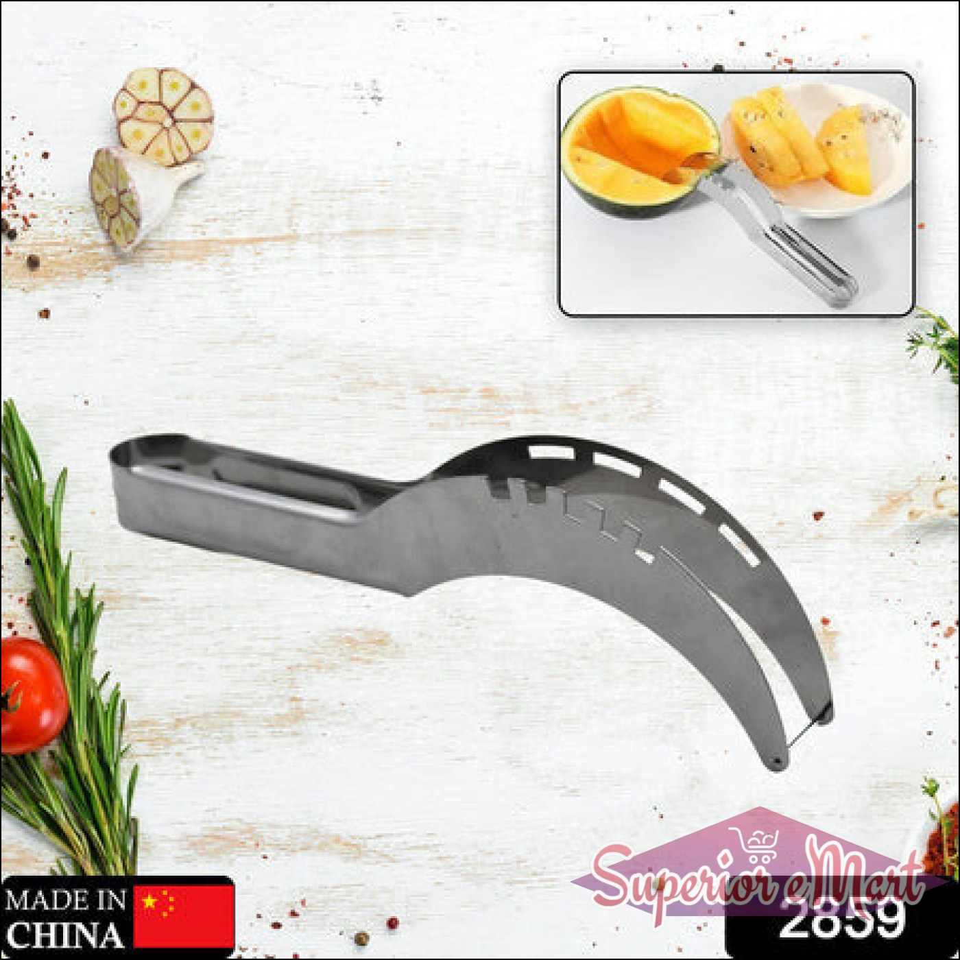 Stainless Steel Watermelon Cantaloupe Slicer Knife Corer Fruit Vegetable Tools Kitchen - Superior eMart