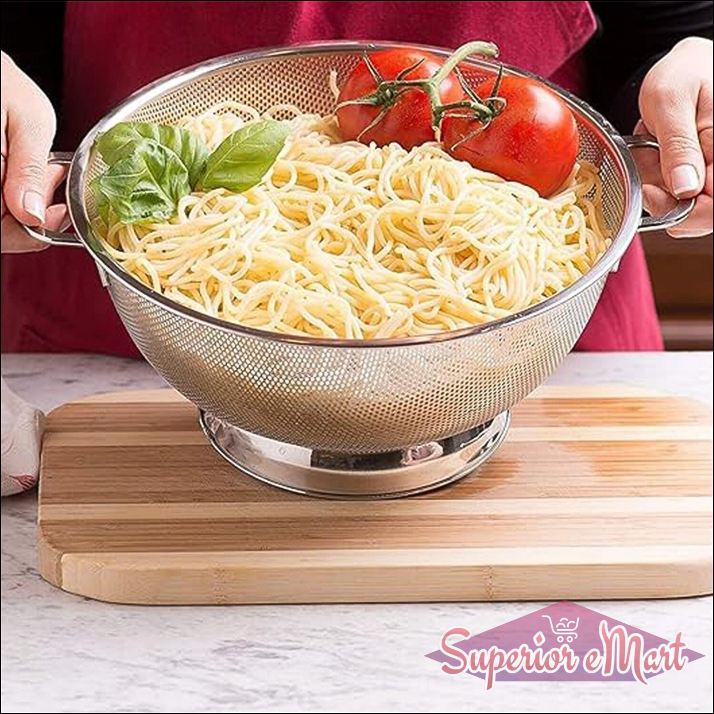 Stainless Steel Mesh Colander with Handles - Superior eMart