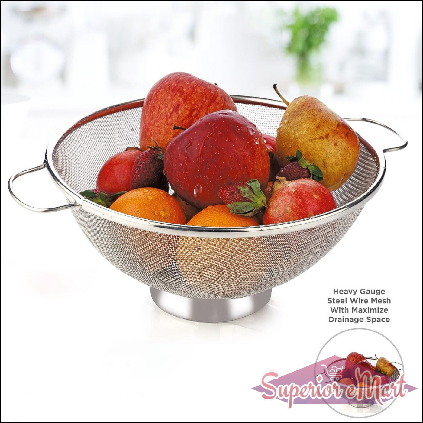 Stainless Steel Mesh Colander with Handles - Superior eMart