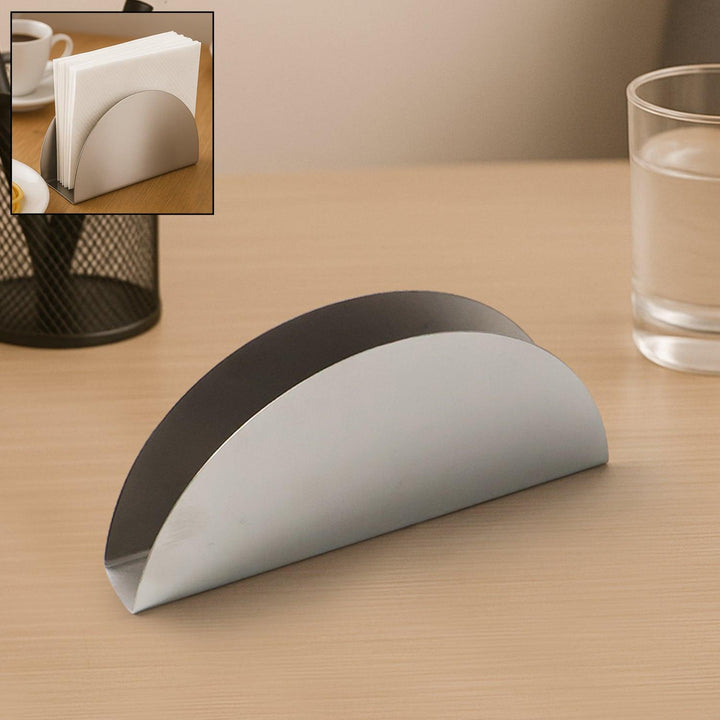 Sleek stainless steel napkin holder for home and kitchen with a modern design