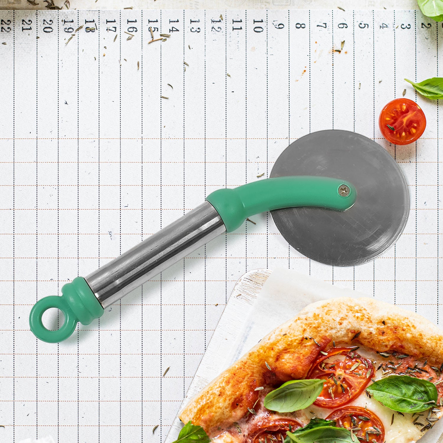Superior eMart stainless steel pizza cutter with ergonomic handle for easy slicing and serving
