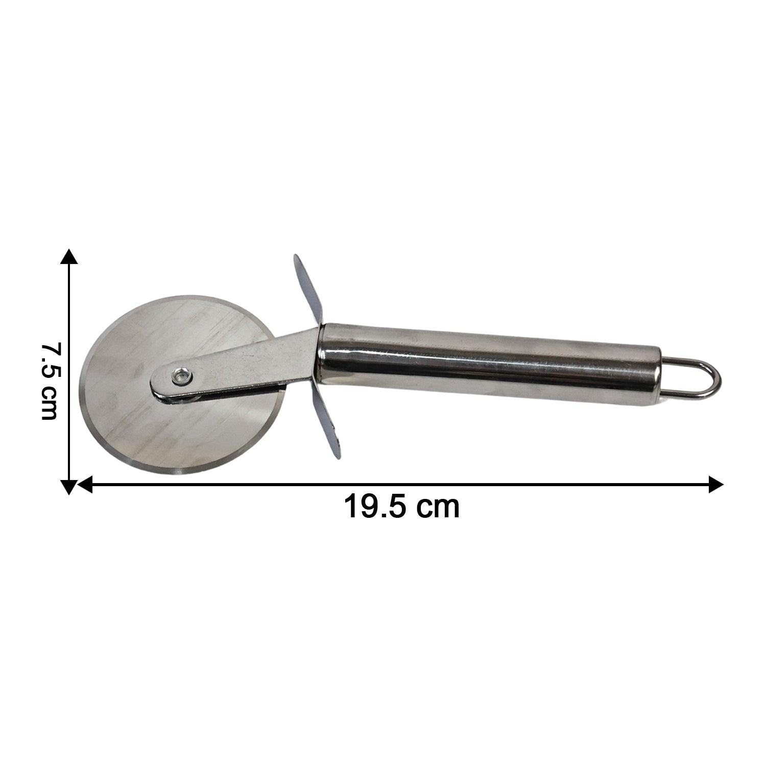 Superior eMart stainless steel pizza cutter with a comfortable handle for easy slicing