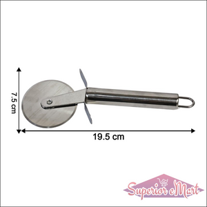 Superior eMart stainless steel pizza cutter with a comfortable handle for easy slicing