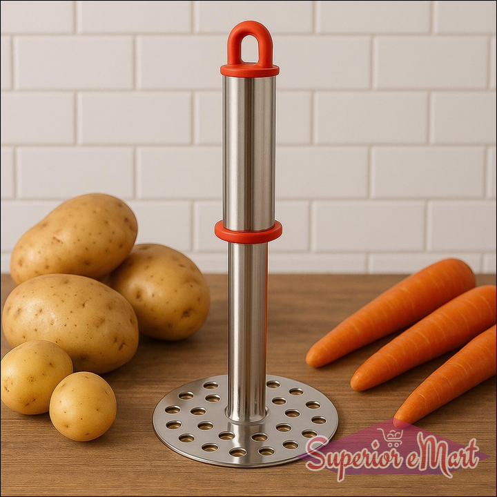 Stainless Steel Potato Masher with Ergonomic Handle (17cm / 1 Pc) - Superior eMart