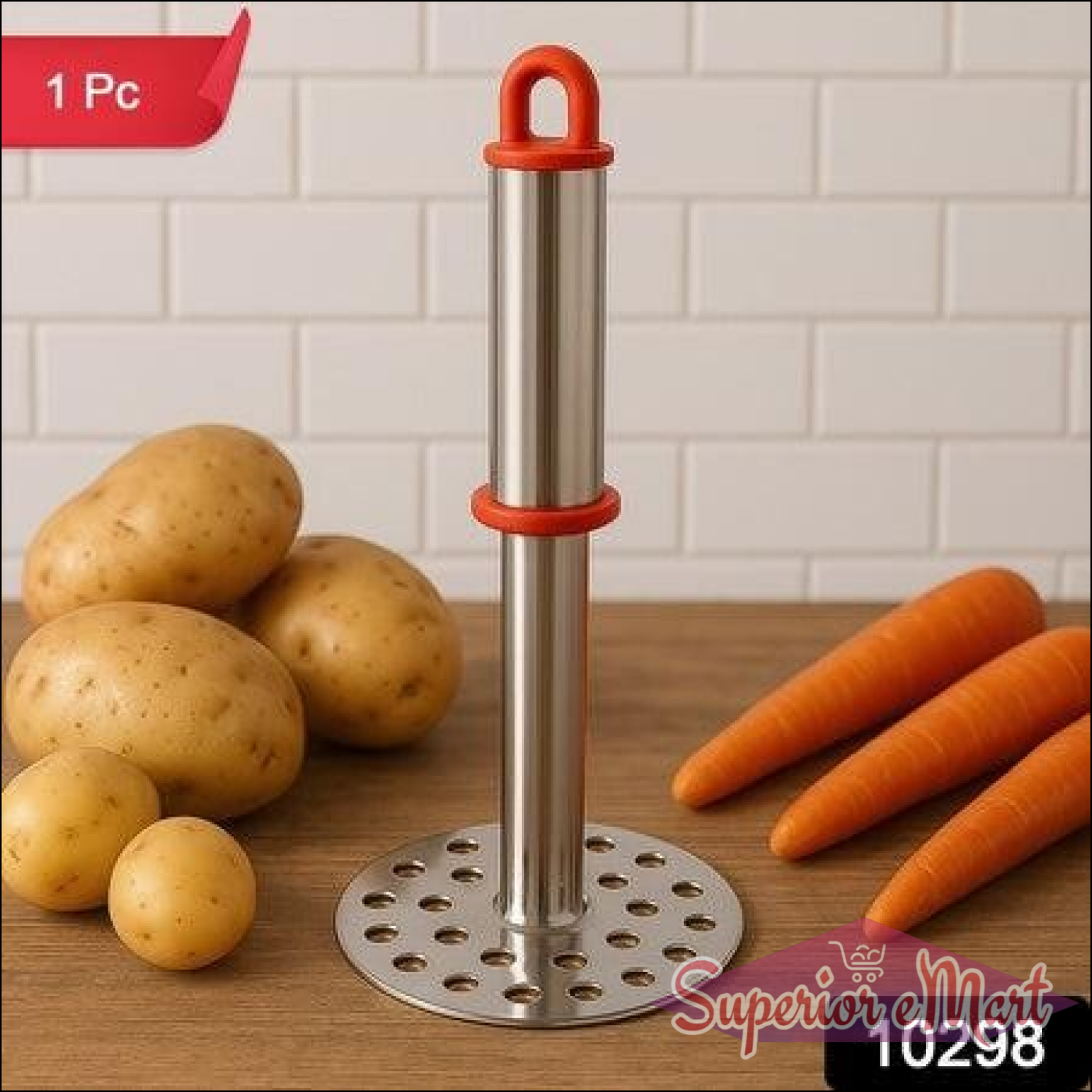 Stainless Steel Potato Masher with Ergonomic Handle (17cm / 1 Pc) - Superior eMart