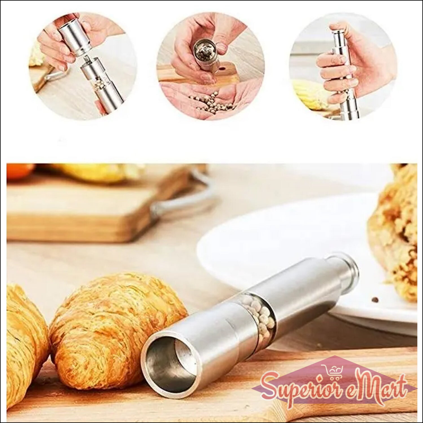 Stainless Steel Salt And Pepper Grinder 1 Pc - Superior eMart