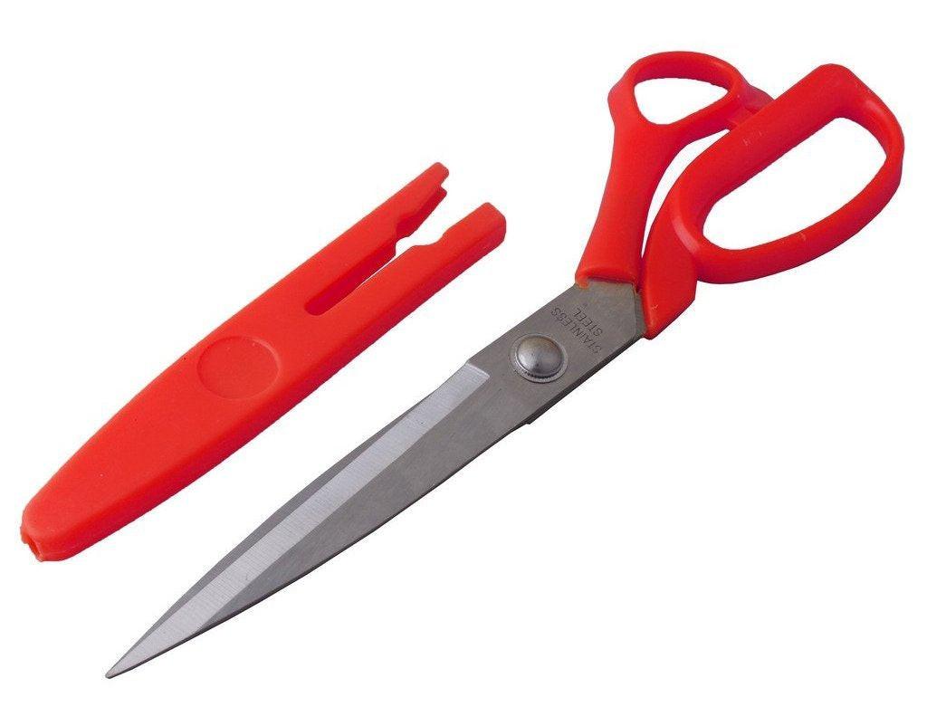 Superior eMart stainless steel scissors 8 inch with red handles and protective cover