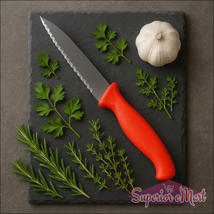 Stainless Steel Serrated Kitchen Knife (1 Pc) - Superior eMart
