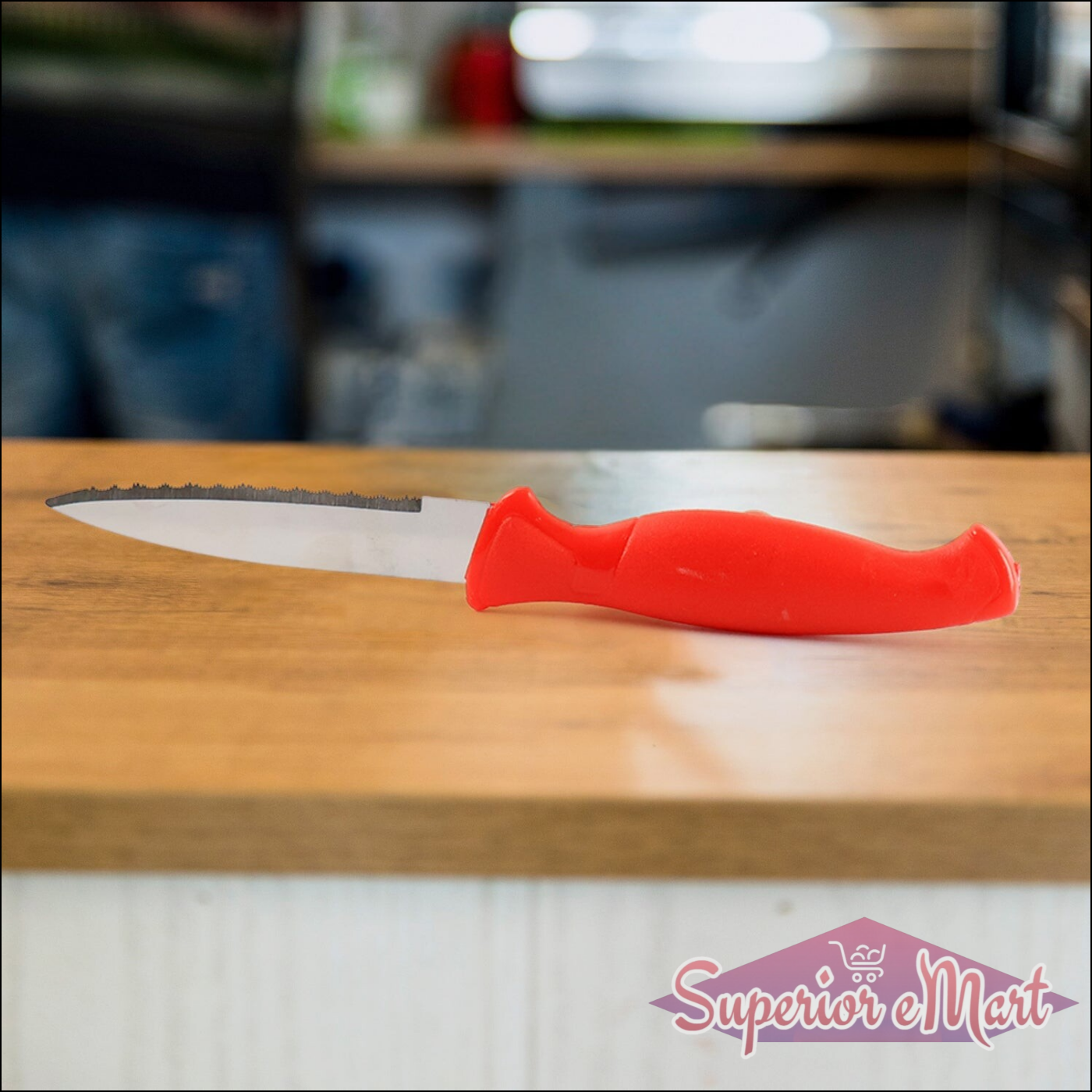 Stainless Steel Serrated Kitchen Knife (1 Pc) - Superior eMart