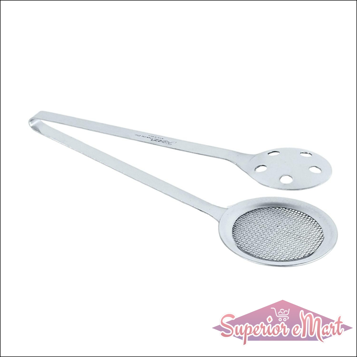 Superior eMart stainless steel skimmer tong for easy serving and draining of food