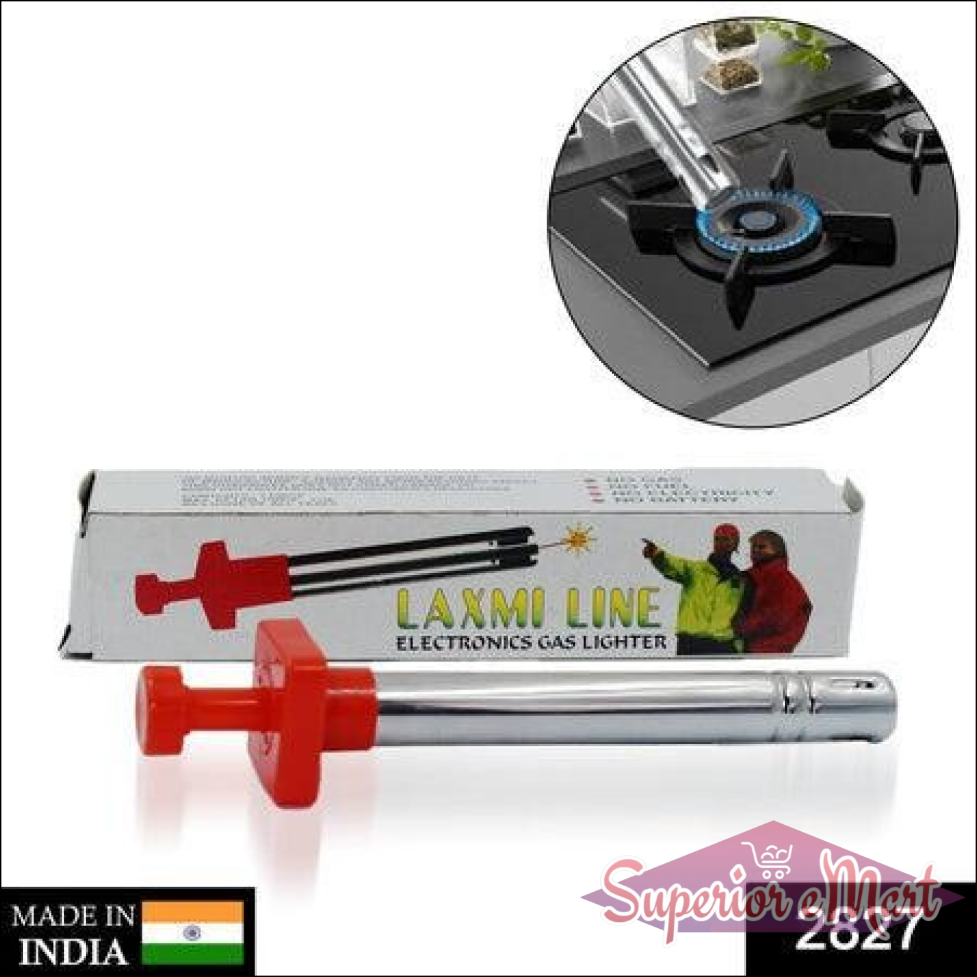 Stainless Steel Square Gas Lighter - Durable & Safe - Superior eMart