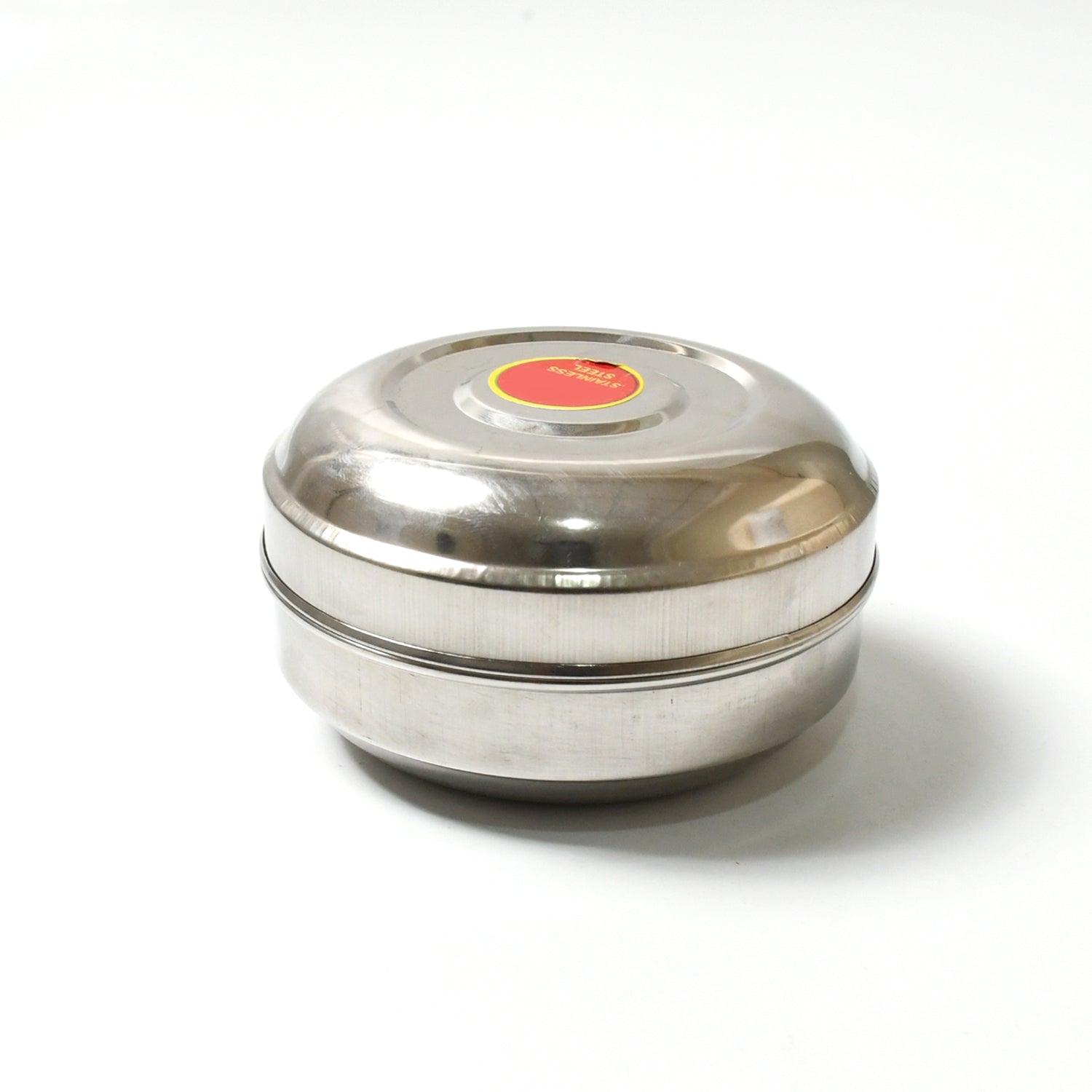 Superior eMart stainless steel tiffin box with compact round design and secure lid for home and kitchen use