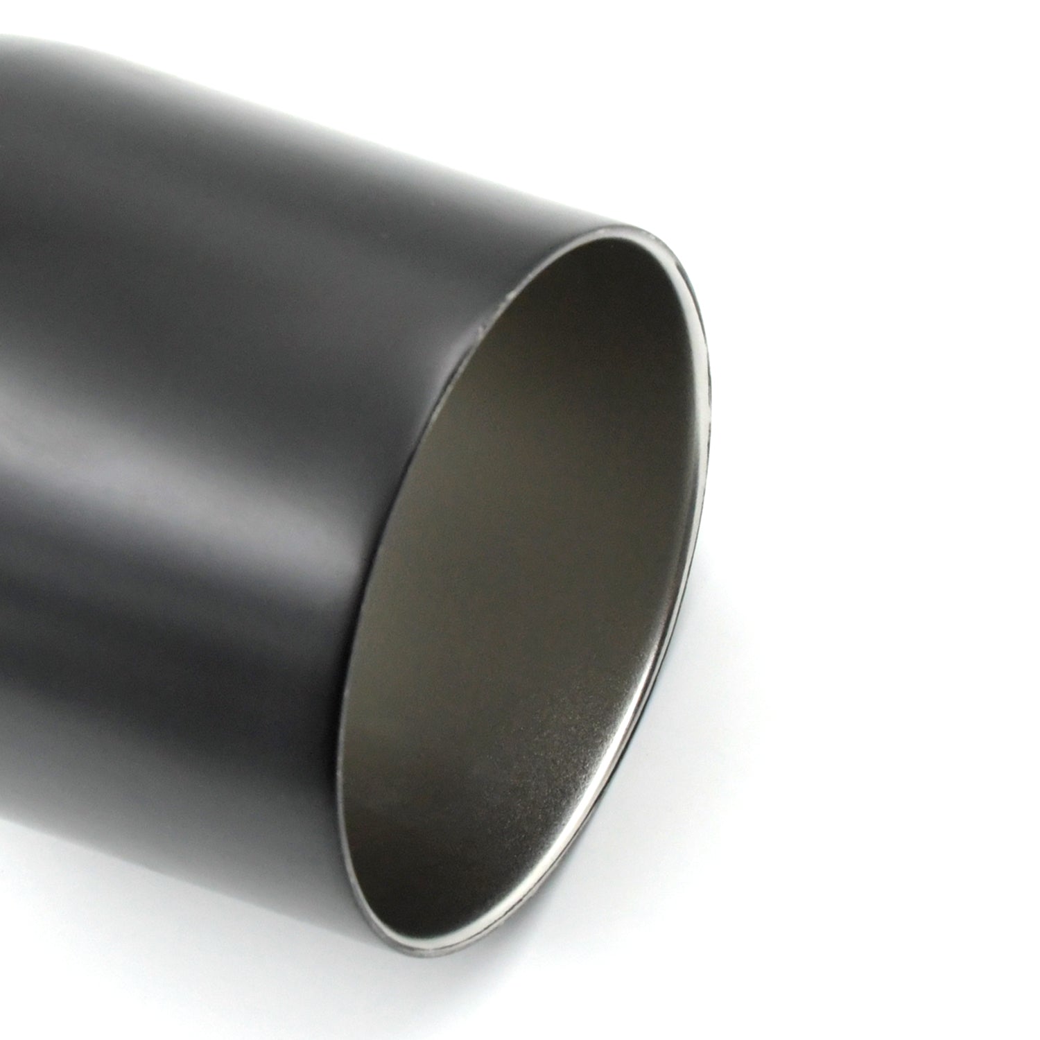 Superior eMart stainless steel travel mug with a sleek black exterior and metallic interior finish