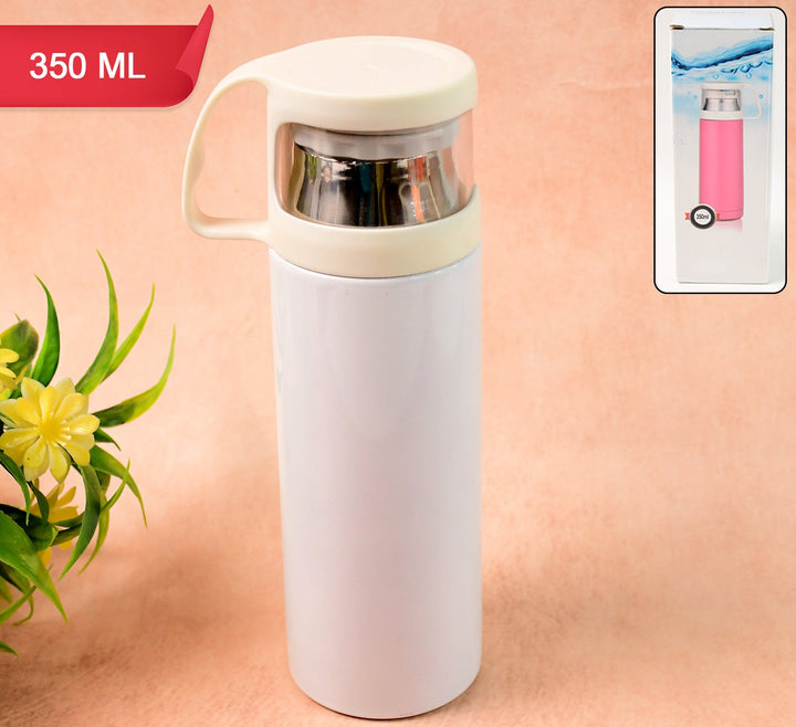 Stylish Stainless Steel Vacuum Water Bottle (350 Ml) with a convenient handle for easy portability