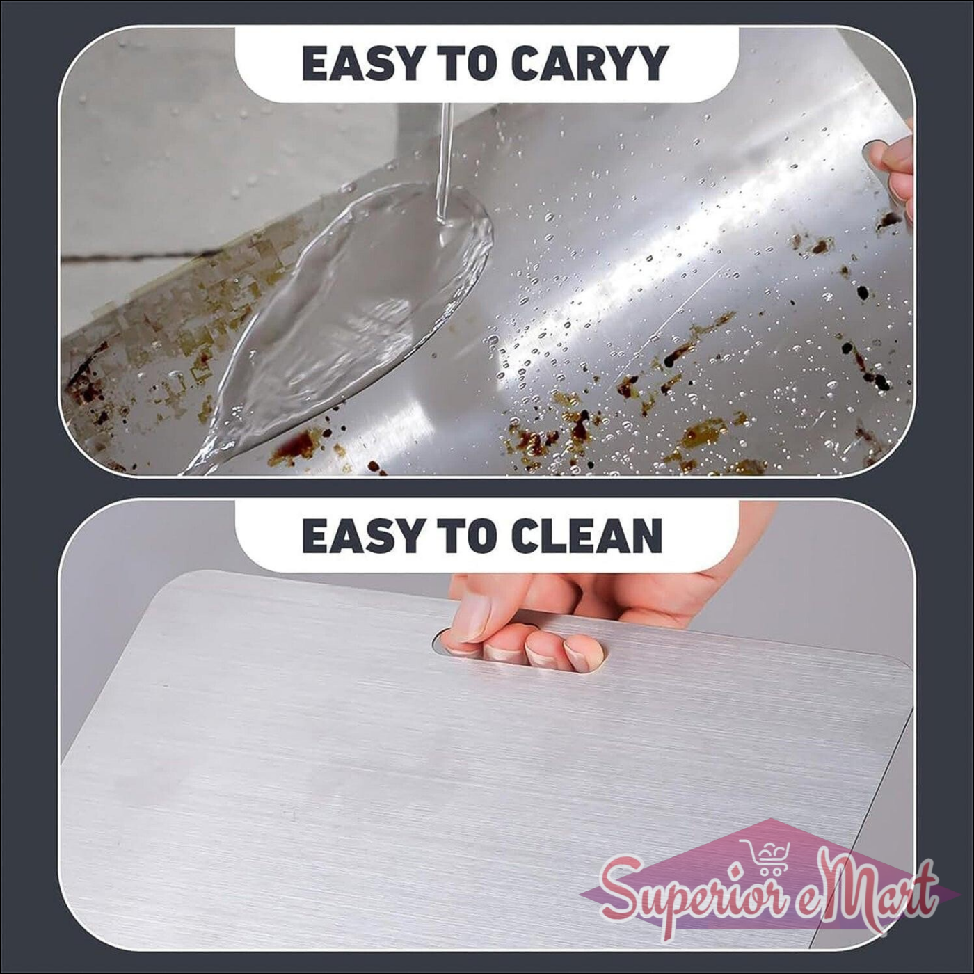 Stainless Steel Vegetable  Fruit Cutting Chopping Board (3120 Cm  1 Pc) - Superior eMart