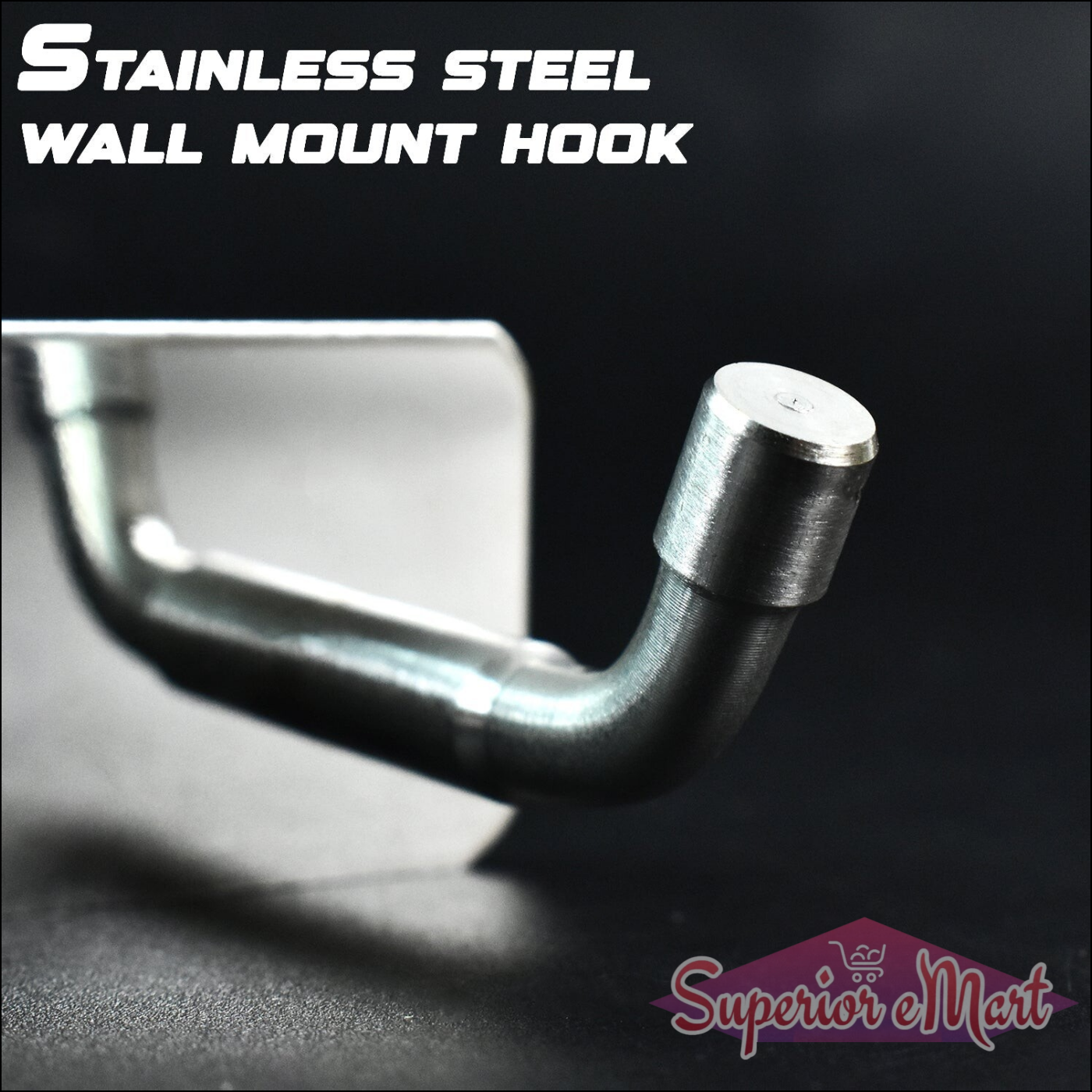 Durable stainless steel wall mounted coat rack hook ideal for home organization