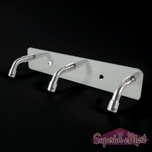 Stainless steel wall mounted coat rack with three hooks for functional home organization