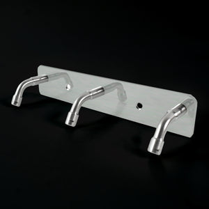 Stainless steel wall mounted coat rack with three hooks for functional home organization