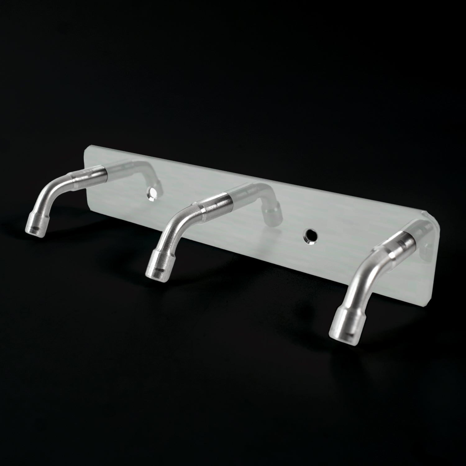 Stainless steel wall mounted coat rack with three hooks for functional home organization