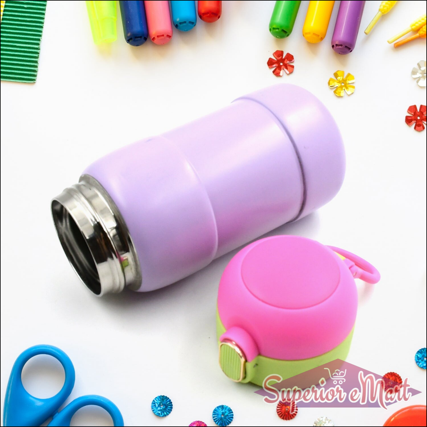Stainless Steel Water Bottle with Cap - Superior eMart