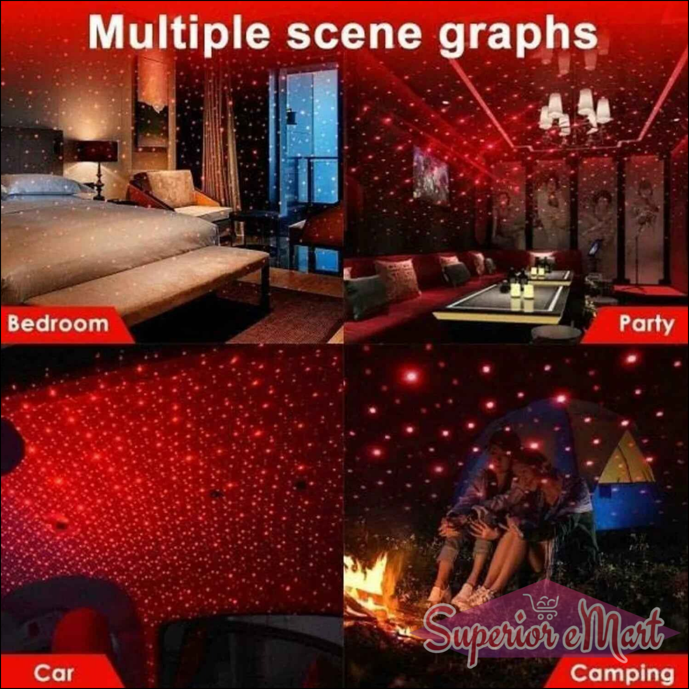 Star Projector Night
Light for Car, Home, Office, Shop Ceiling - Superior eMart