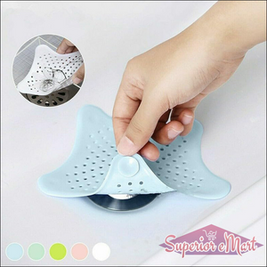 Light blue star shape sink strainer designed to catch food debris and prevent clogs in your kitchen sink