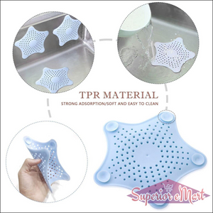 Star shape sink strainer in soft TPR material with strong adsorption and easy to clean design