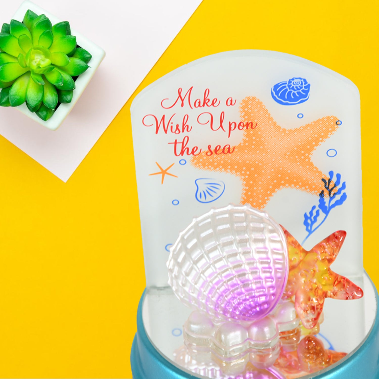 Starfish Night Light with a seashell design and whimsical ocean theme for kids' bedtime decor
