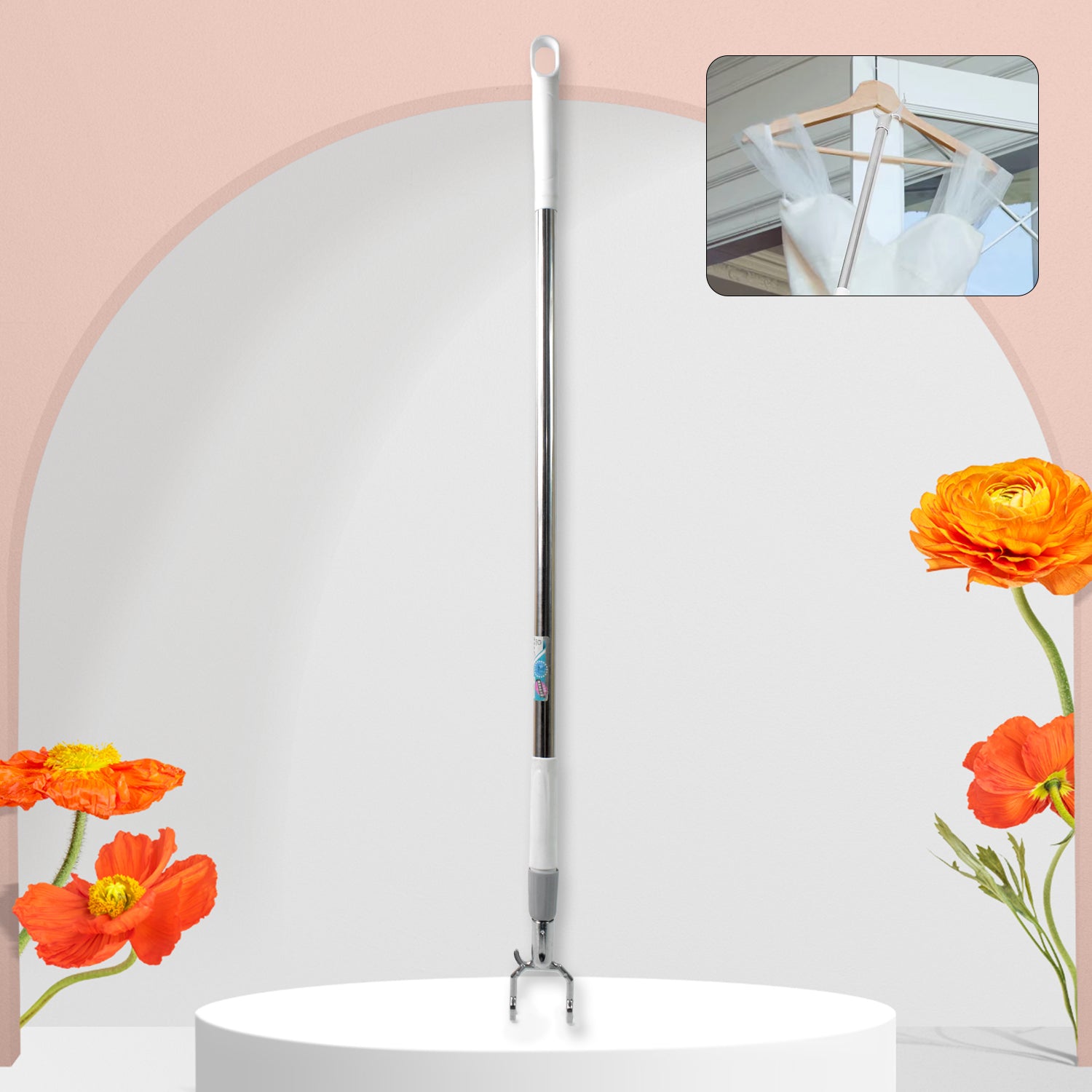 Superior eMart steel telescopic hanger tool for convenient clothes hanging and storage