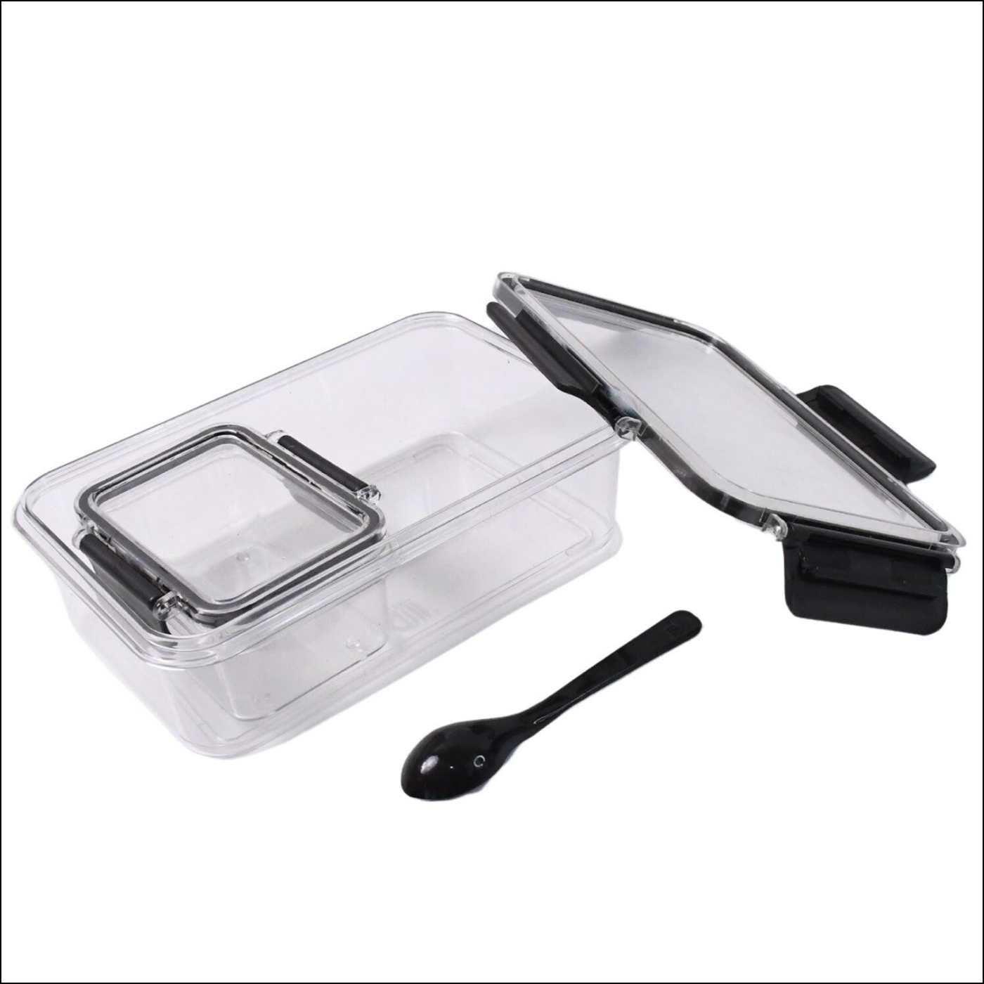 2-Pc 800ml and 250ml Storage Box Set with Spoon - Superior eMart