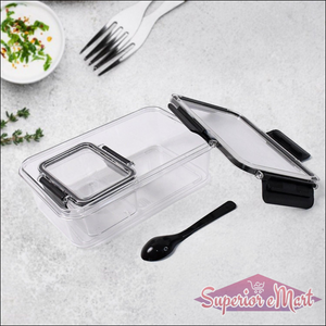 2-Pc 800ml and 250ml Storage Box Set with Spoon - Superior eMart
