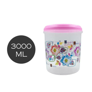 Superior eMart 3 piece storage container set with floral design and 3000 ML capacity