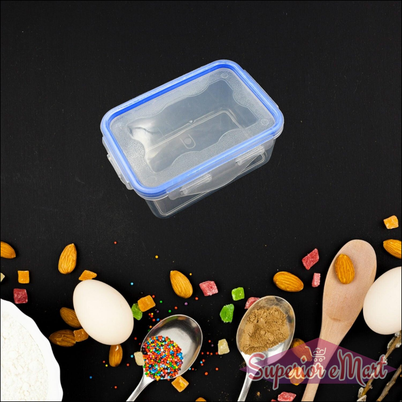 Airtight storage container set with clear design, ideal for keeping ingredients fresh in the kitchen