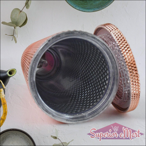 Studded Tumbler with Straw - Rose Gold - Superior eMart