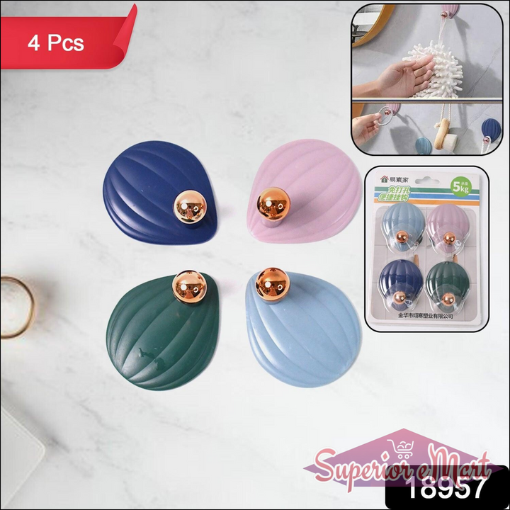 Stylish Adhesive Hooks 4 Pack - Multi-Color - Superior eMart