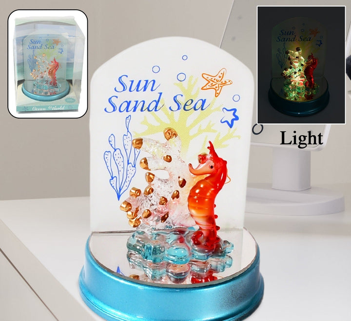 Sun Sand Sea LED Night Light featuring a vibrant seahorse design with decorative elements to enhance any room