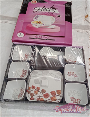 Superior eMart 9 Piece Dessert Bowl Set with Floral Design - Superior eMart