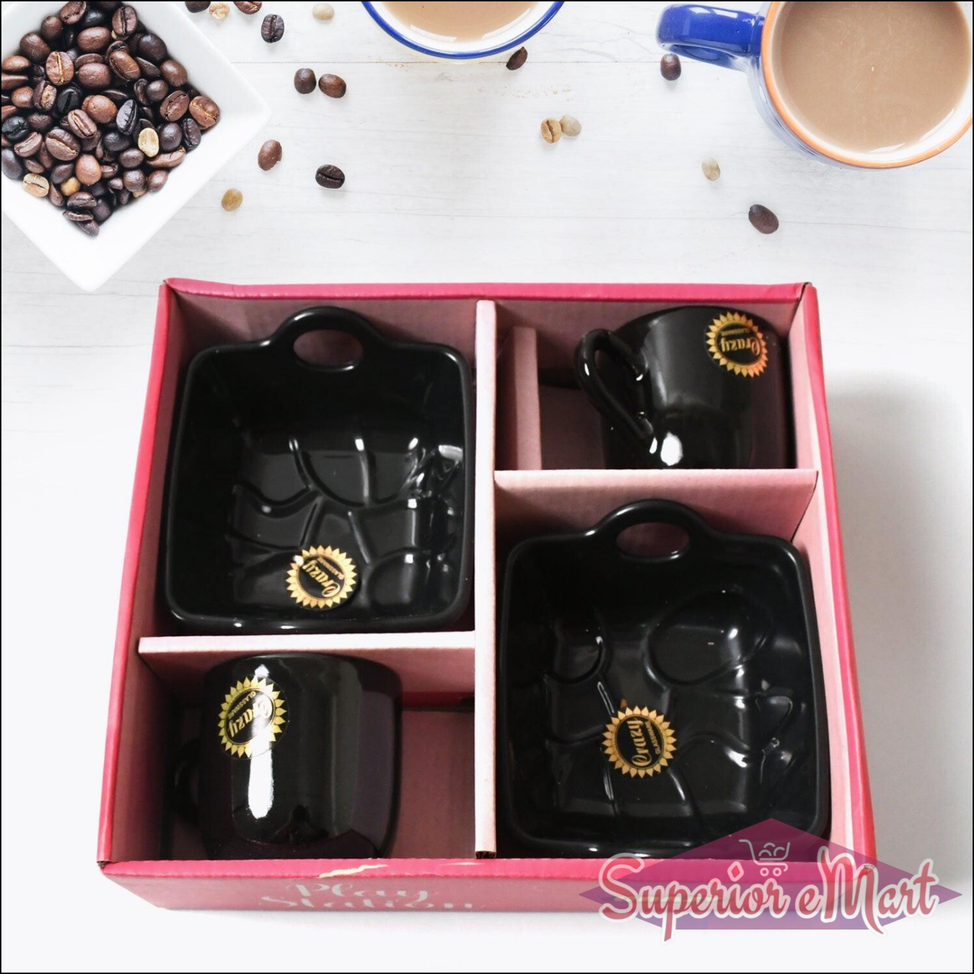 Superior eMart Ceramic Tea Cup Mug Set for Tea Lovers - Superior eMart
