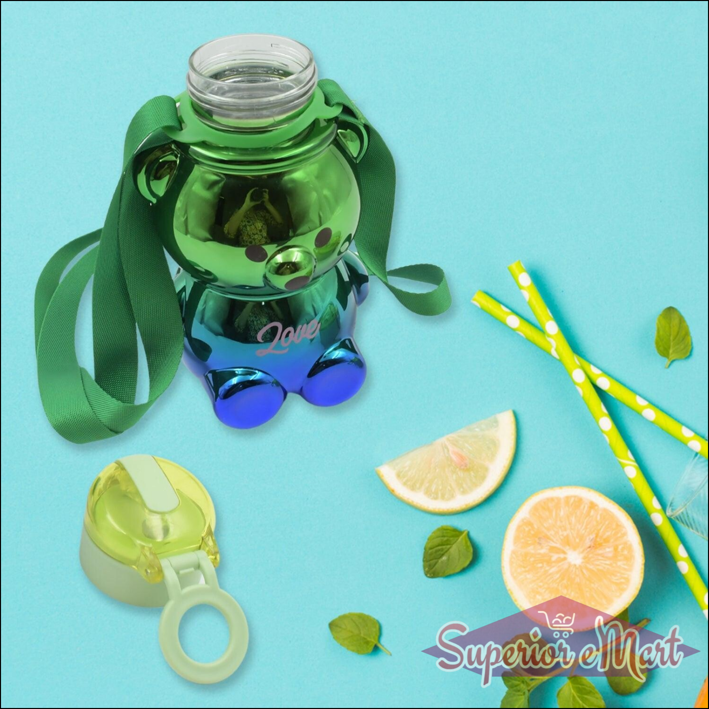 Superior eMart Cute Kids Water Bottle with Straw - Durable & Portable - Superior eMart