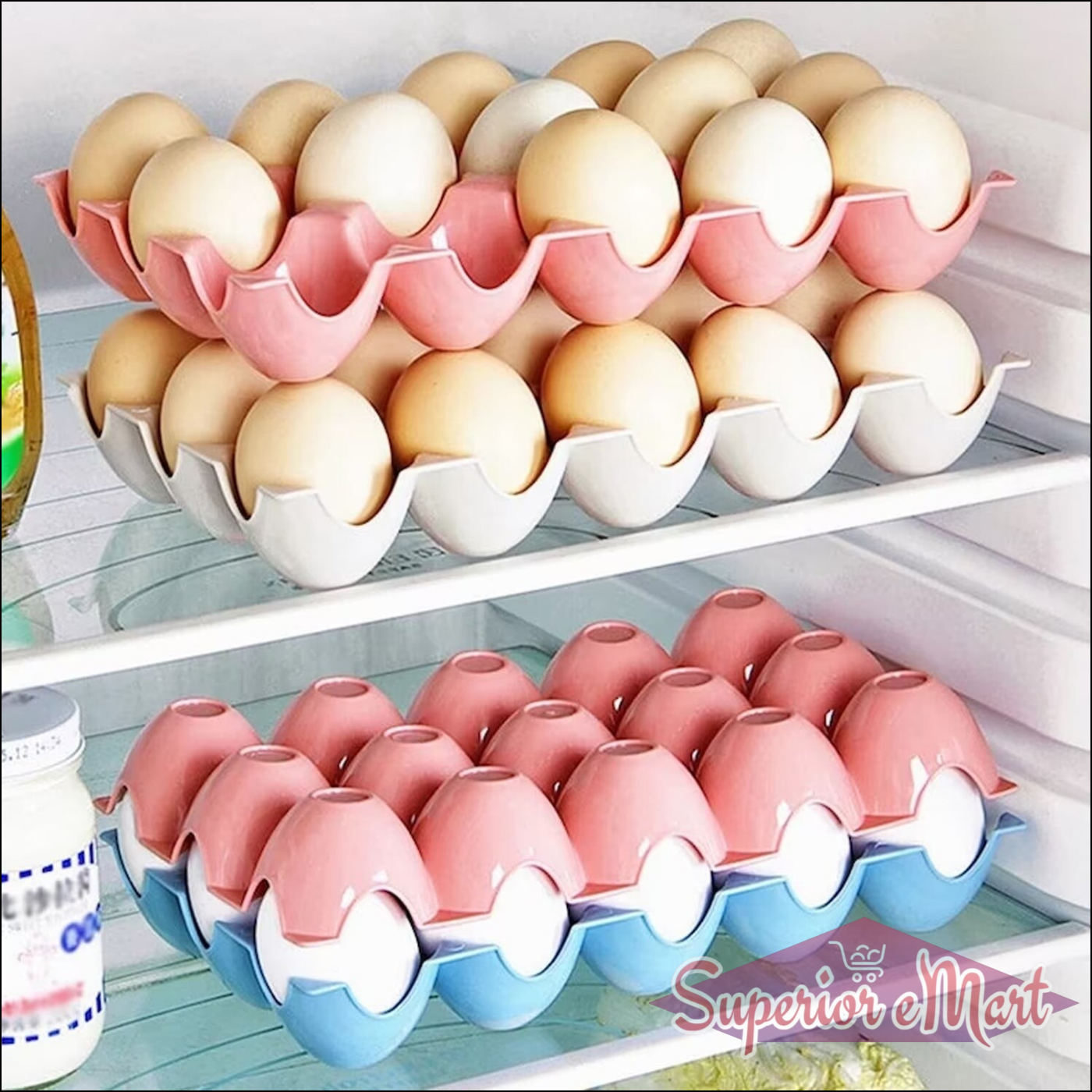 Superior eMart Egg Tray for 15 Eggs - Durable & Convenient - Superior eMart