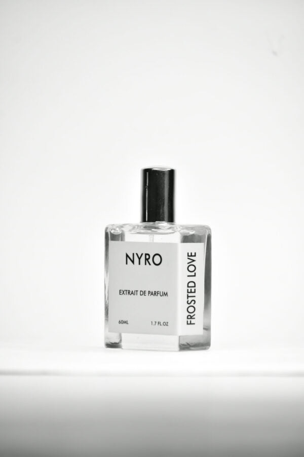 Nyro Frosted Love Extrait de Parfum 1.7 fl oz bottle on a minimalistic background