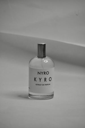 Nyro Kyro Extrait de Parfum in an elegant glass bottle for a luxurious fragrance experience