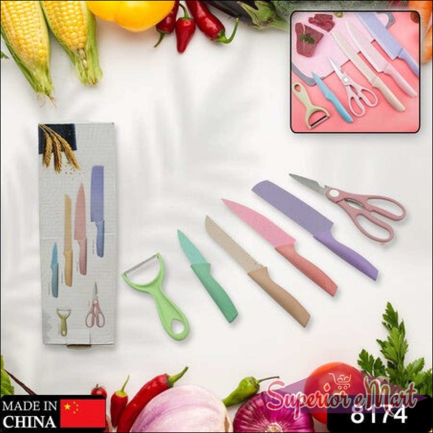 Superior eMart Professional Kitchen Knife Set with Box - Superior eMart