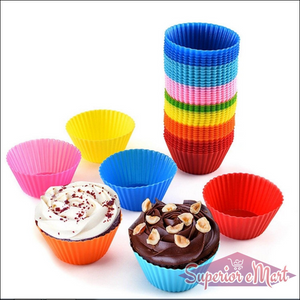 Superior eMart Silicone Cupcake Baking Molds - 12 Pack - Superior eMart