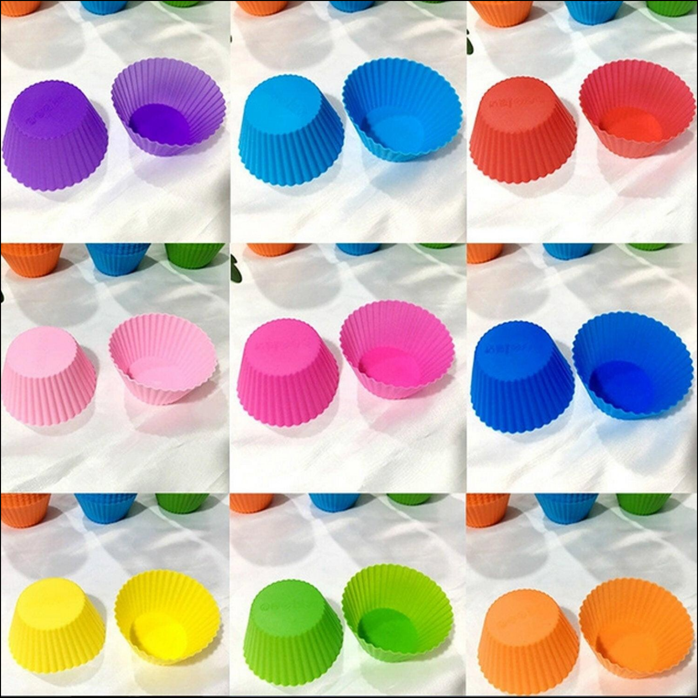 Superior eMart Silicone Cupcake Baking Molds - 12 Pack - Superior eMart