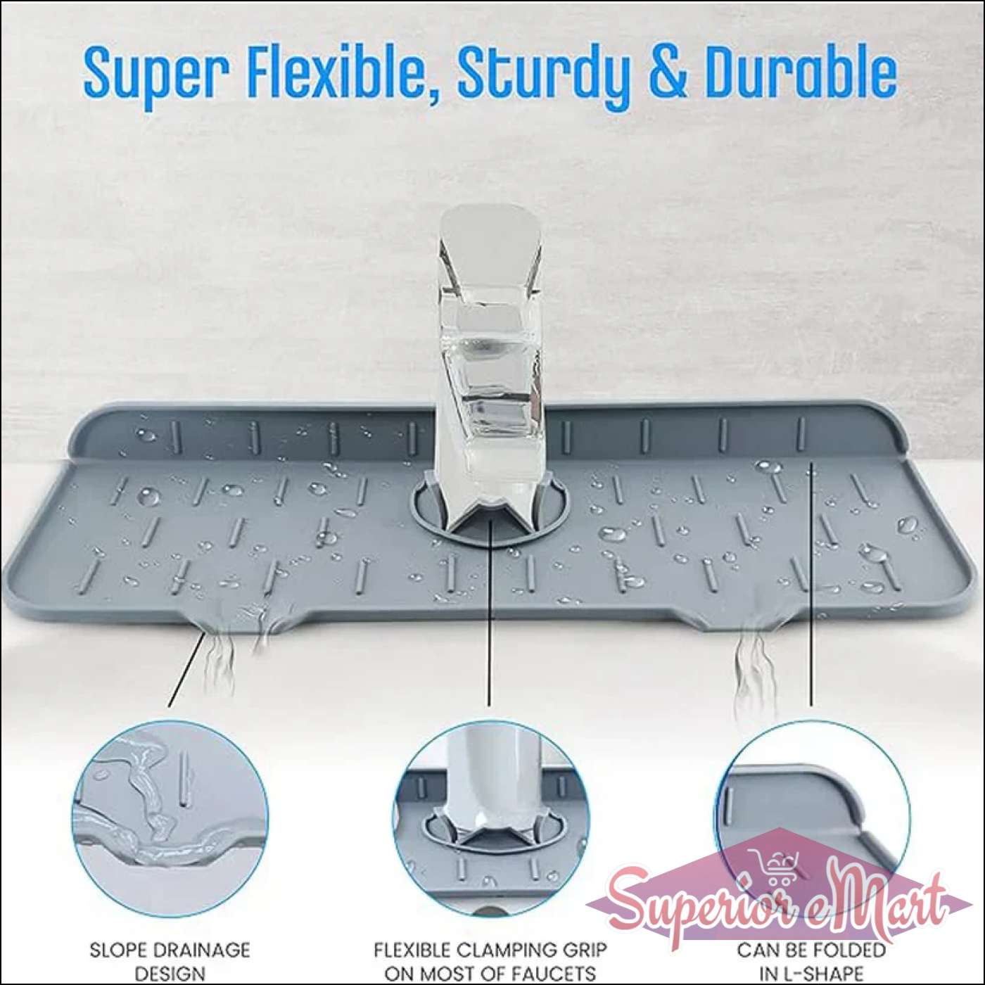 Superior eMart Silicone Sink Faucet Mat for Drip Control - Superior eMart