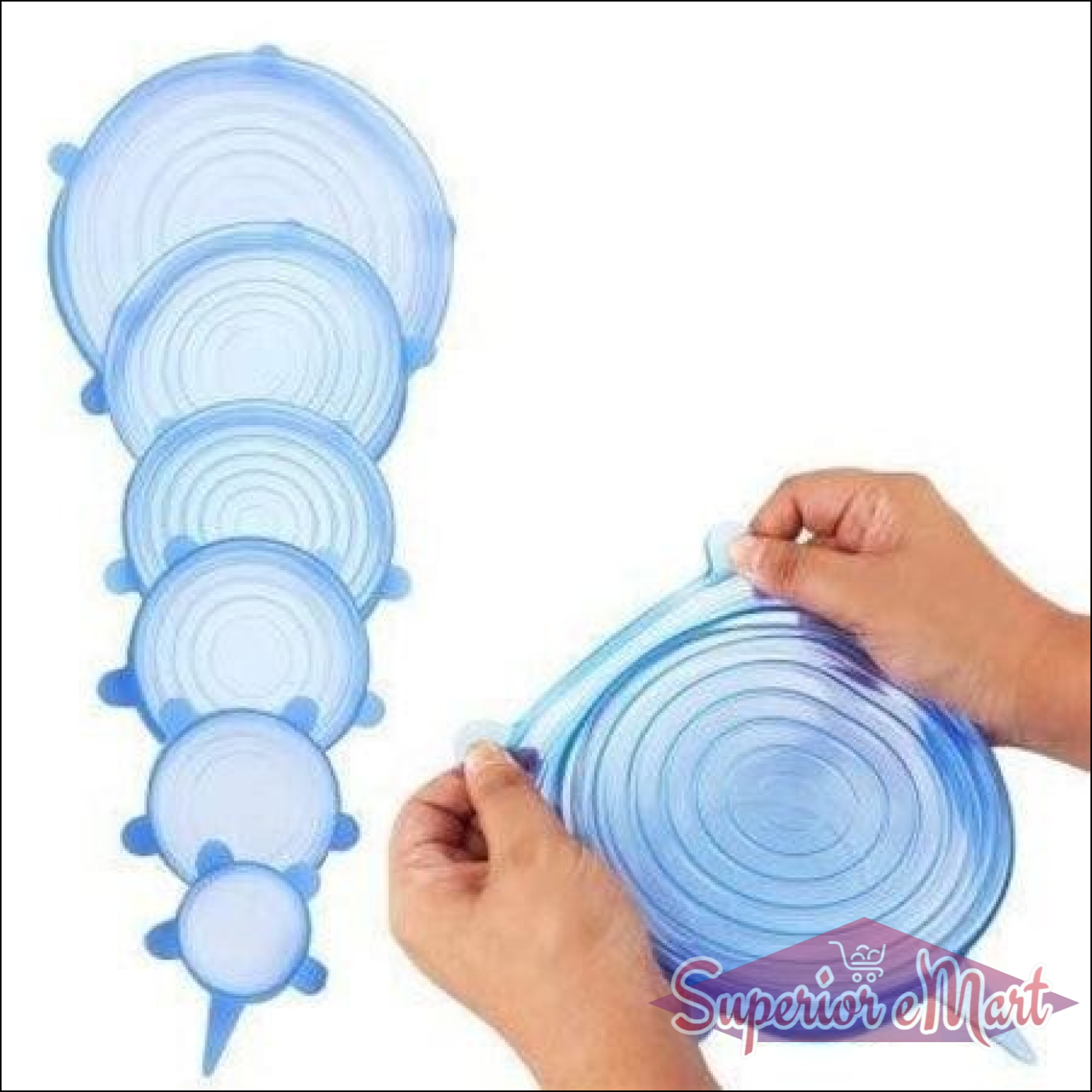 Superior eMart Silicone Stretch Lids Set - 7 Sizes - Superior eMart
