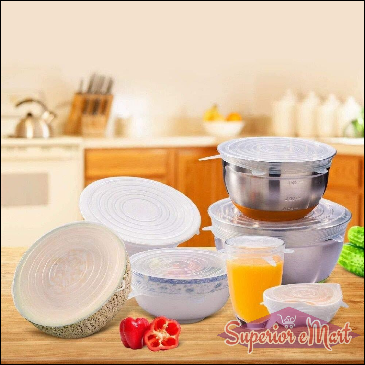 Superior eMart Silicone Stretch Lids Set - 7 Sizes - Superior eMart